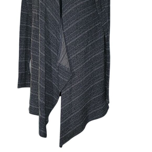 Volcom Gray Striped Open-Front Cardigan Sweater M - Picture 3 of 6